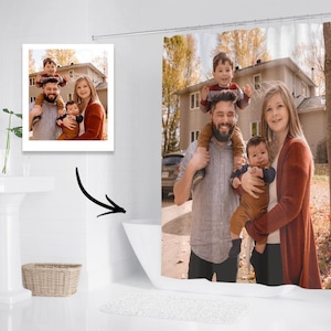 Personalized Image Shower Curtains, Custom Photo Shower Curtain, Customize Bathroom Curtain By Your Photos/Text, Curtain for Bathroom Decor