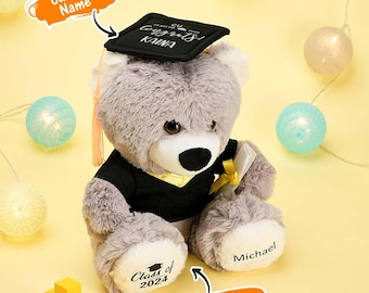 Personalized Graduation Bear, Custom Stuffed Animal Gift for Class of 2025, Unique Keepsake for Grads, Graduation Gifts