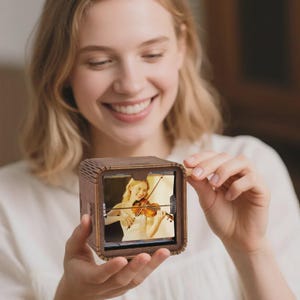 Cornice per flipbook fotografico a manovella: regalo di animazione personalizzato