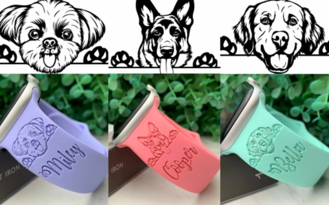 Dog Apple Watch Band, Dog Pet Silicone Apple Watch Band 40mm, Monogram