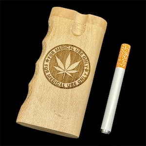 Dugout One Hitter Box, Custom Engraved Wood Dugout with One Hitter Pipe