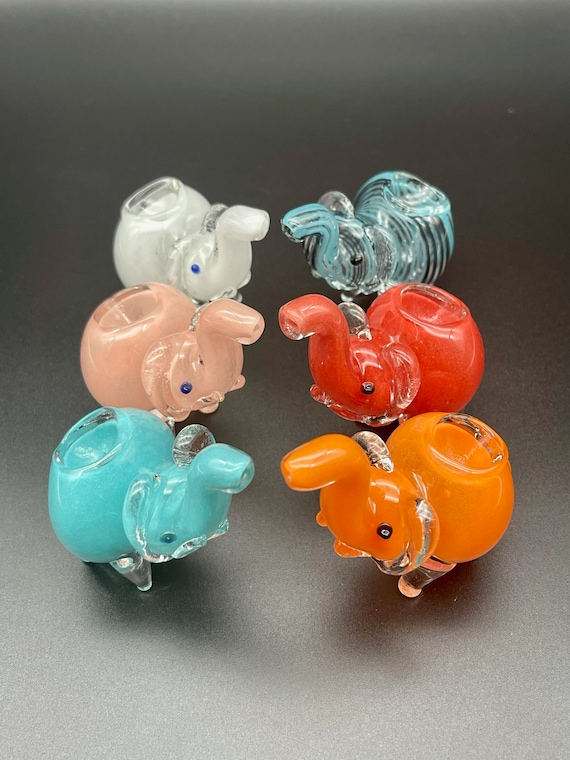 Mini Elephant Glass Pipes, Unique Glass Smoking Pipe - Etsy