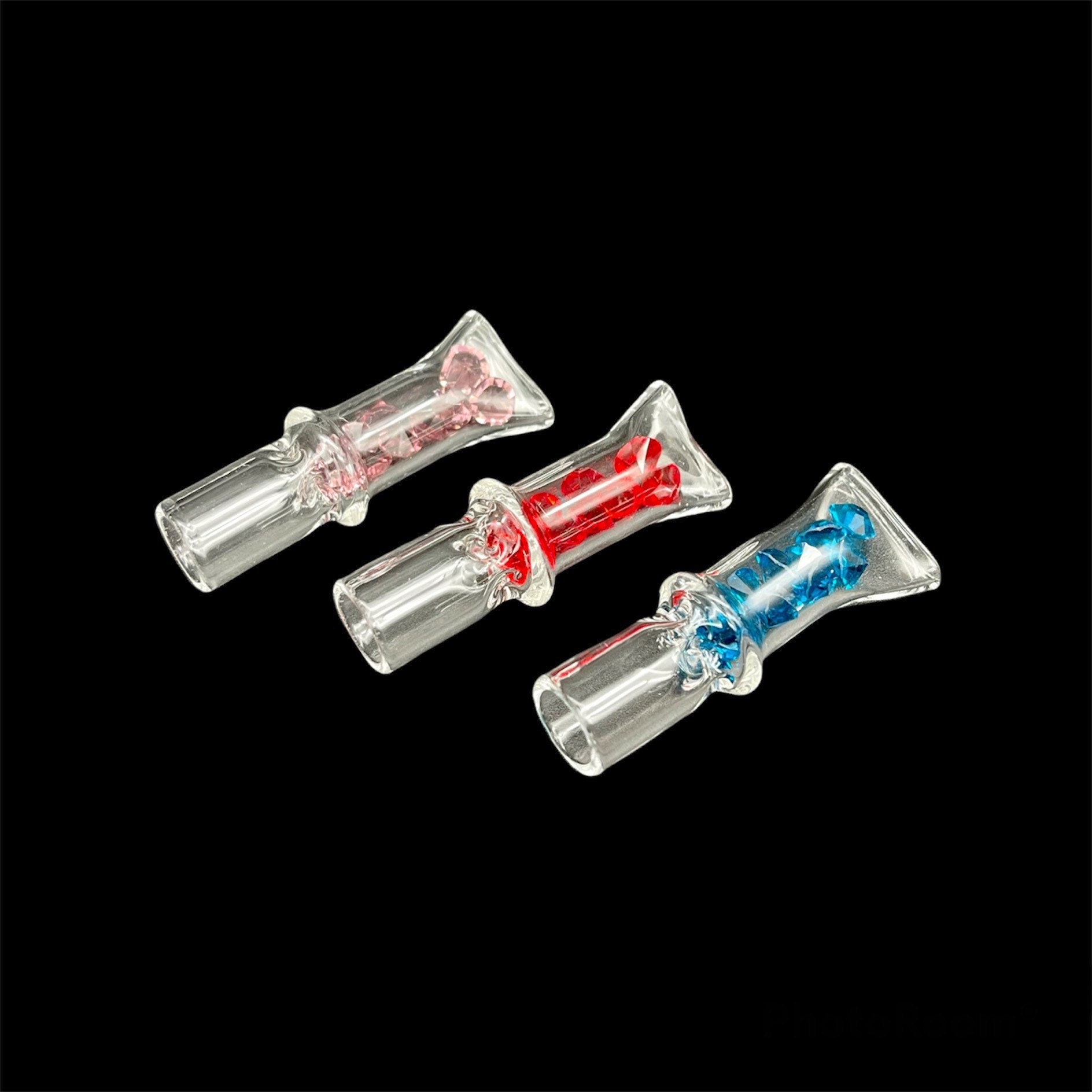 One Hitter Glass Pipe, Unique With Diamond One Hitter Pipes - Etsy