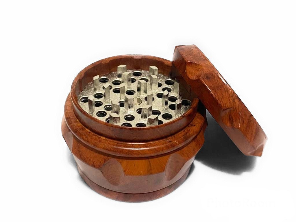 Dry Herb Grinder Cannabis Crusher - Meranti Wood Exterior