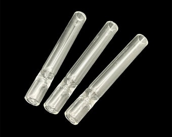 Pipas de vidrio de una calada, transparentes, paquete de 3