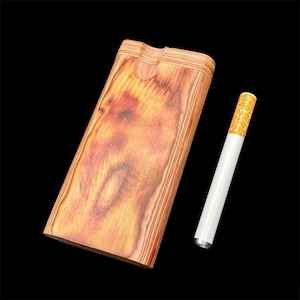 Dugout One Hitter & One hitter Pipes , American Brown Wooden Box
