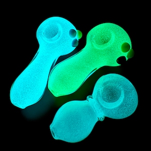 Glow in the Dark Glass Pipes, Handblown Collectible Glass Bowl