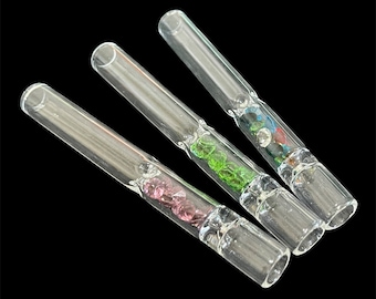 One Hitter Glass Pipe, Unique With Diamond One Hitter Pipes - Etsy