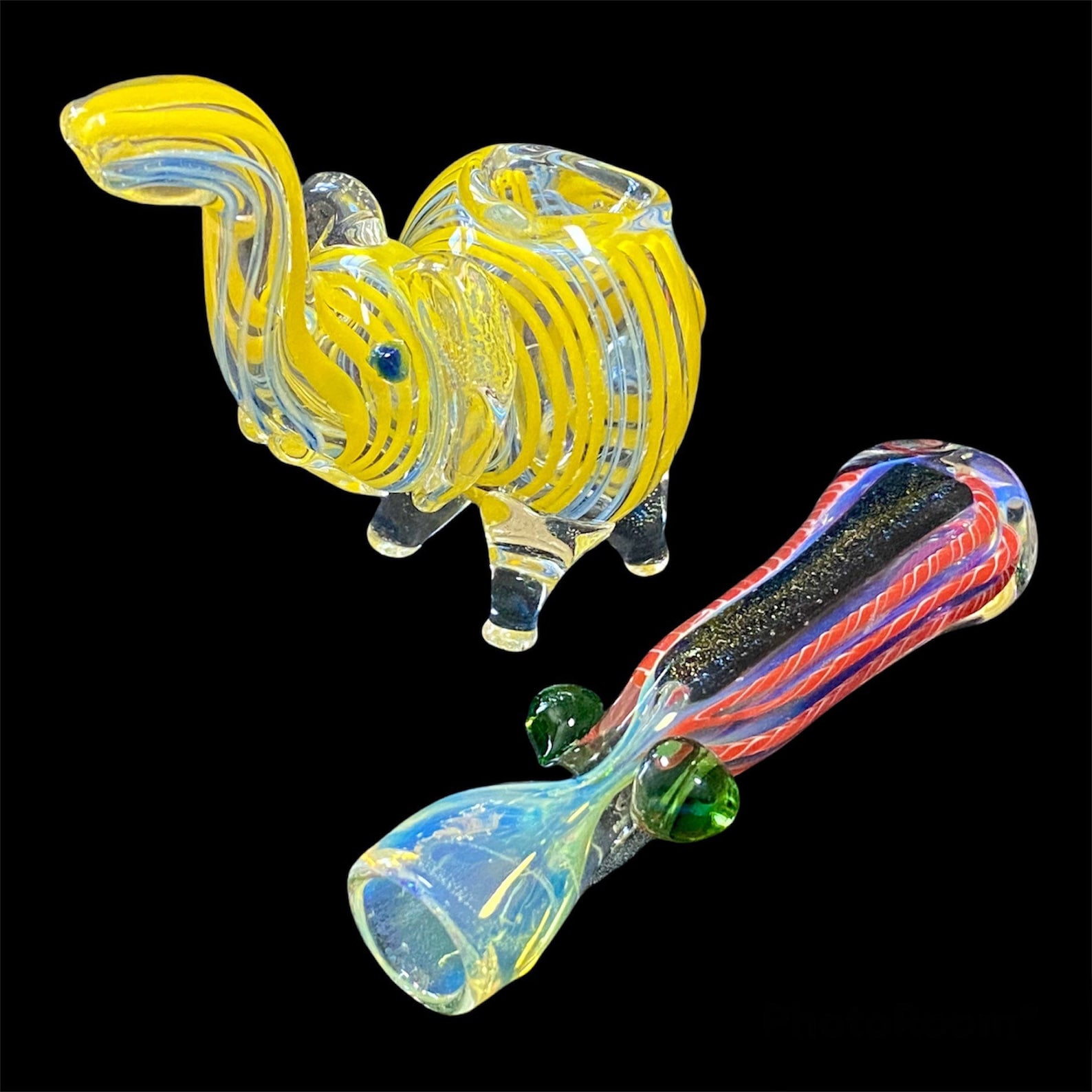 Mini Glass Elephant Pipe With One Hitter Pipe Unique Smoking Etsy