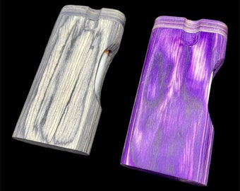 Dugout One Hitter Box, One Hitter Wooden Dugout with Pipe, Black Dugout , Purple Dugout