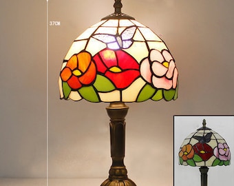 Lamp Handmade,Bedside Lamp,Lamp sconced a gift for mom Stained Glass Shade Tiffany Table Lamp,Bedside Lamp