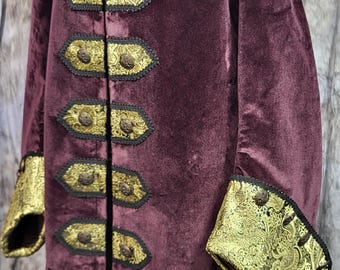 XL Pirate Coat Gold & Velvet Sagacity Jones - Ready-to-Ship