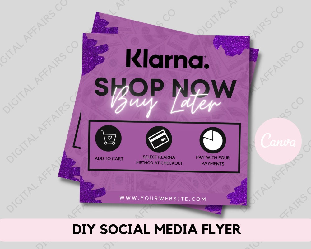Installment Flyer Afterpay Klarna Quadpay Sezzle Social Etsy