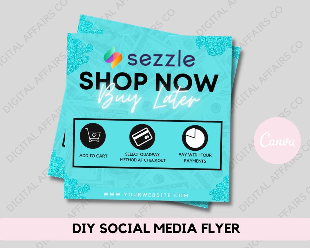 Installment Flyer Afterpay Klarna Quadpay Sezzle Social Etsy