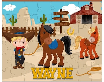 Personalized Cowboy Puzzle, Custom Puzzle, Choose Your Cowboy, Personalized Puzzle, Birthday Gift, Cowboy Wild West, Personalized Gifts