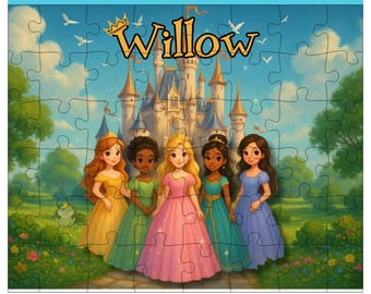 Personalized Princess Castle Puzzle: Fairytale Birthday Party Favor, Fairytale Princess & Castle Puzzle, Learning Toy, Holiday Gift