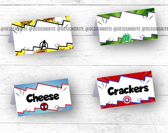 Superhero Food Card - Etsy