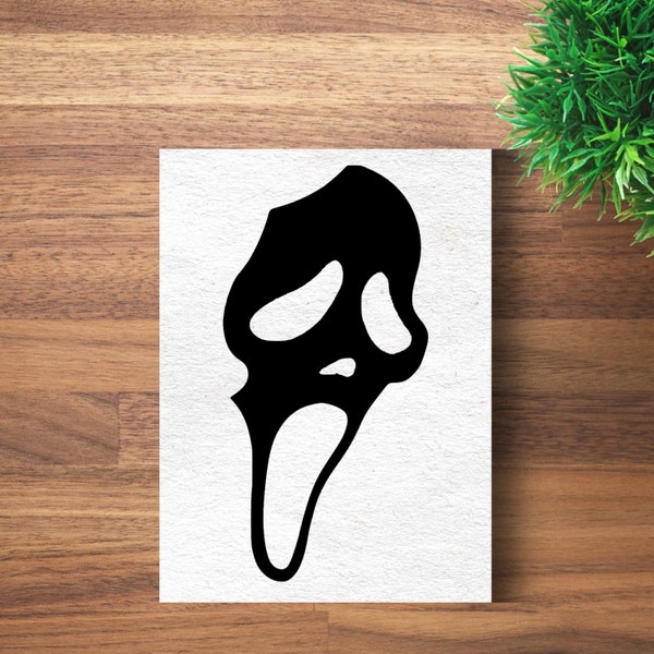Scream Mask Bumper Sticker, GhostFace Decal, Horror Lover Gift, Horror Movie Decal, Scary Movies, Car Vinyl Decal, Laptop Sticker