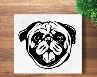 Pug Dog auto sticker, hond bumpersticker, hond moeder, mops moeder, bumper sticker, huisdier stickers, auto vinyl sticker, laptop sticker