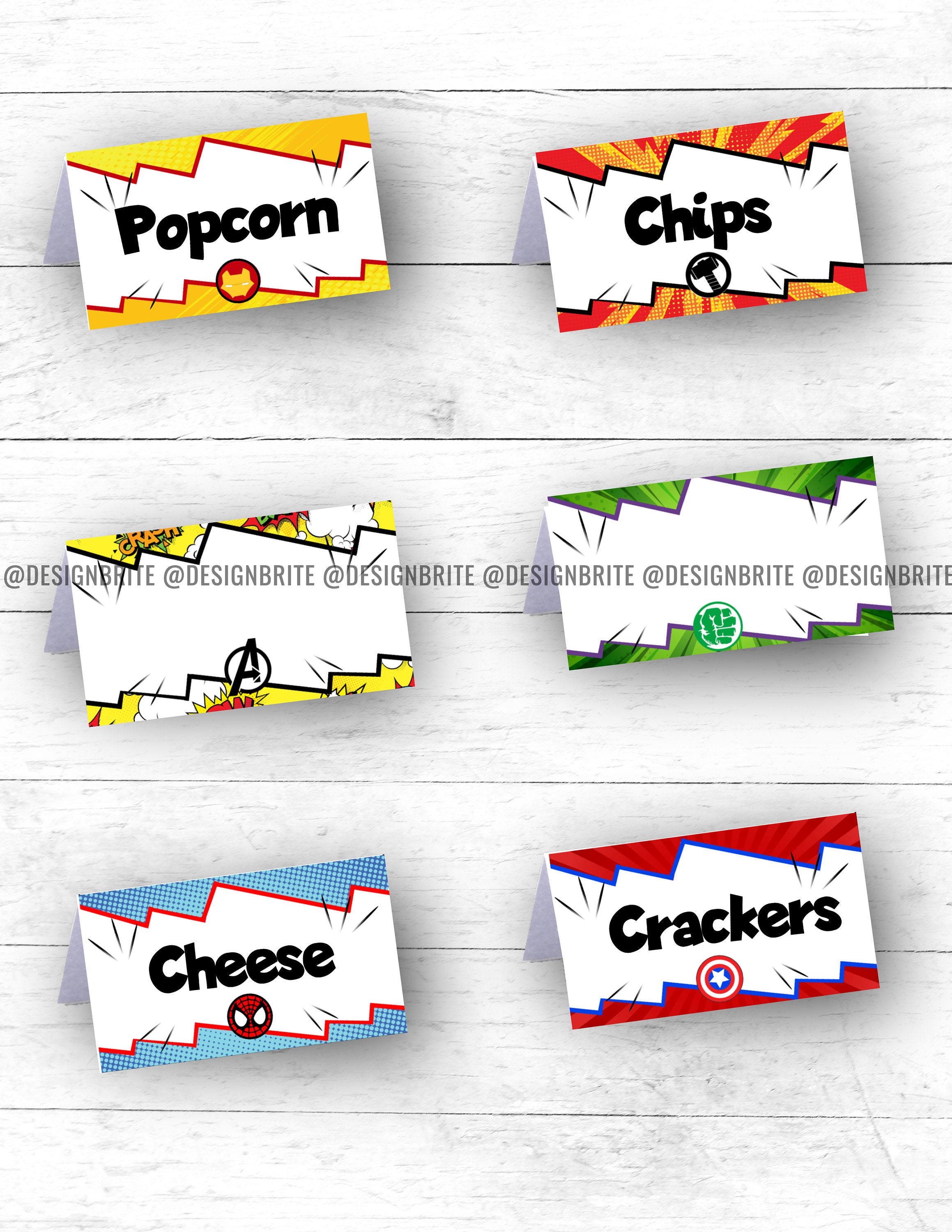 Superhero Food Label - Etsy
