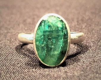 Bague Ancienne En Argent Massif Et Ambre - Taille 51, Pierre Principale Ambre, Couleur Argenté