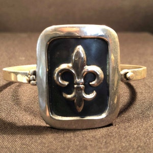 ARGENT bracelet with LYS FLEUR, Sterling silver 925 bracelet with lily flower logo
