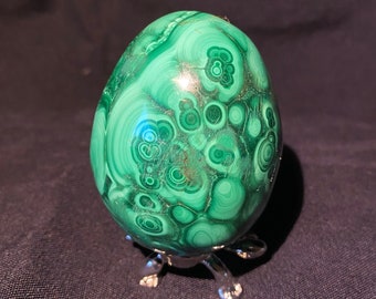 MALACHITE EGG of high quality POLISHED. Big polish malachite stone. Egg for collectors