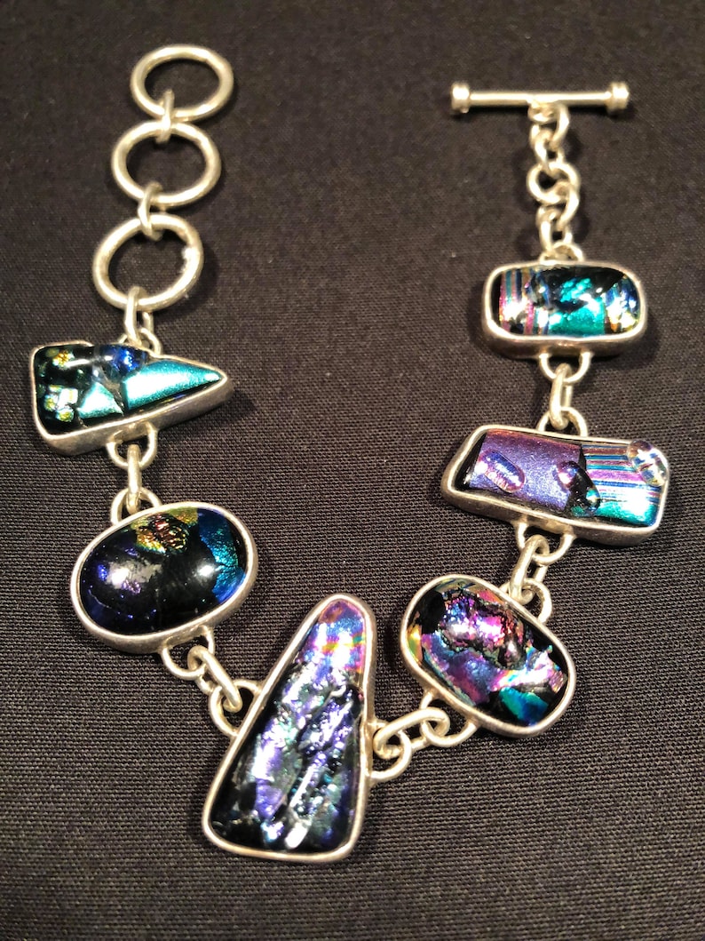 DICHROQUE VERRE Dichroic glass multicolored and multifaceted multicolored and multifaceted BRACELET