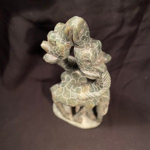 GIRAFES Sculpture from Kenya, family of giraffes. Soapstone. African giraffe sculpture for collection. Soap Stone. Hancrafted in Kenya. image 7