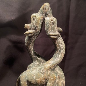 GIRAFES Sculpture from Kenya, family of giraffes. Soapstone. African giraffe sculpture for collection. Soap Stone. Hancrafted in Kenya. image 4
