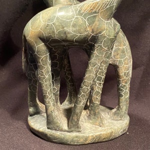 GIRAFES Sculpture from Kenya, family of giraffes. Soapstone. African giraffe sculpture for collection. Soap Stone. Hancrafted in Kenya. image 2