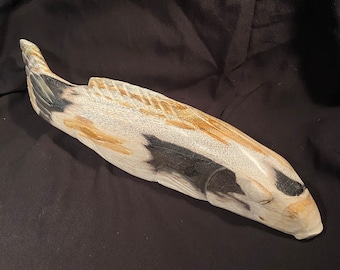 FOSSILIZED Wooden FISH. Unique, beautiful and quality. Collector's item. FISH, Polish fossilized wood. Rare piece for collectors.