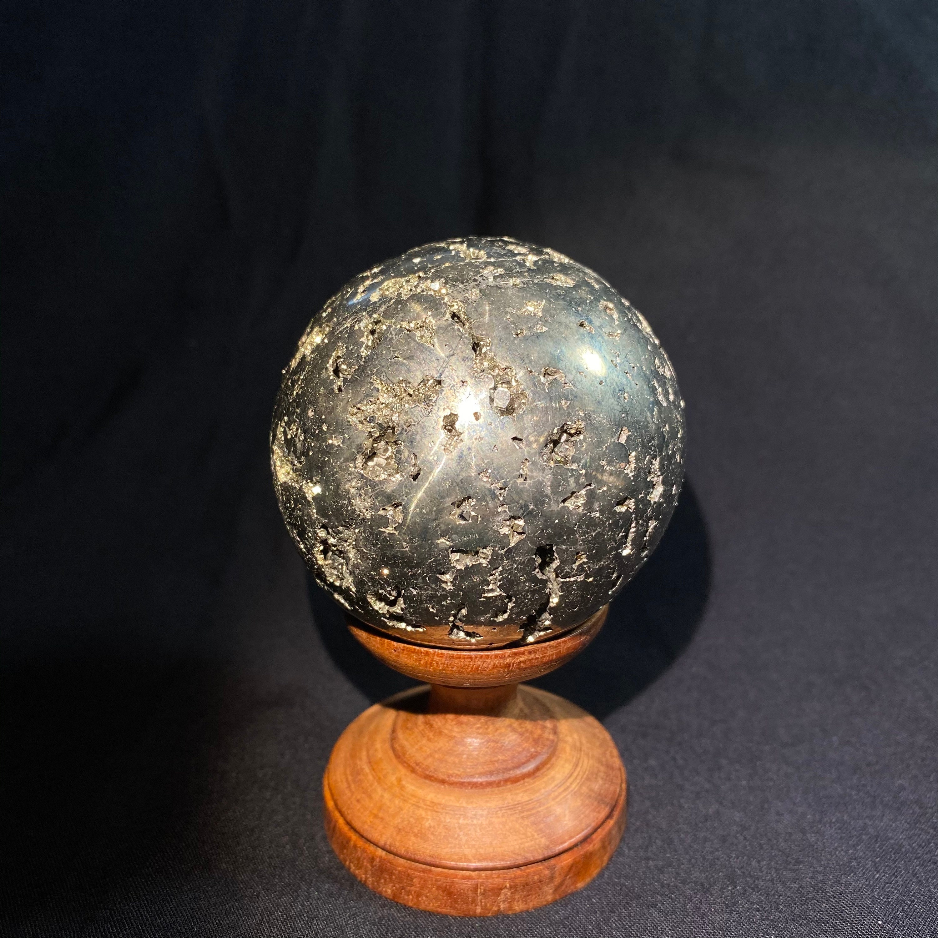 Spherical Iron Rocks IRON PYRITE SPHERE. Globe-shaped Stone Also Called ''fool's Gold ...