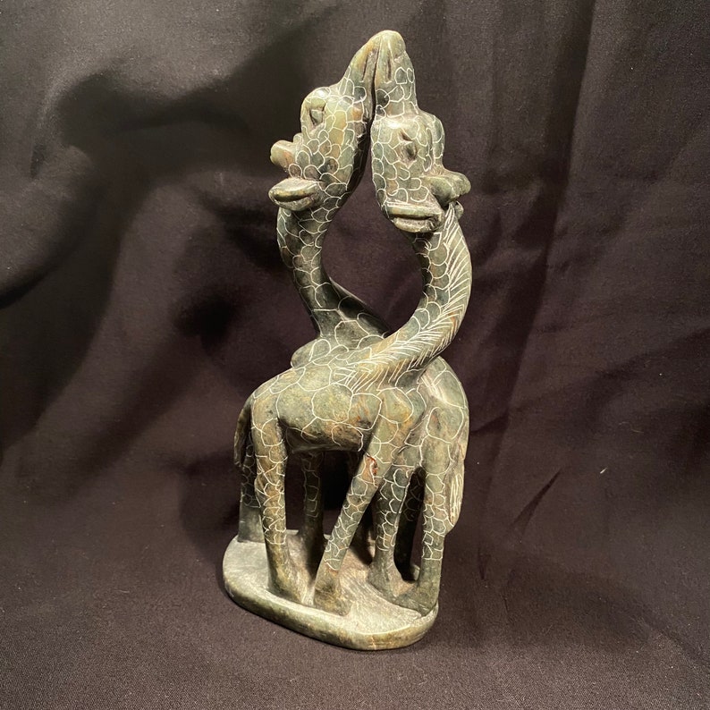 GIRAFES Sculpture from Kenya, family of giraffes. Soapstone. African giraffe sculpture for collection. Soap Stone. Hancrafted in Kenya. image 5