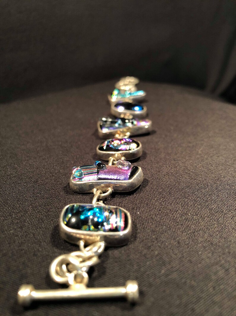 DICHROQUE VERRE Dichroic glass multicolored and multifaceted multicolored and multifaceted BRACELET