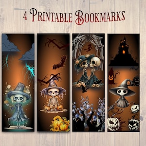 PNG Halloween Bookmark Printable | Digital Download | Printable Bookmarks | Handmade Craft Project