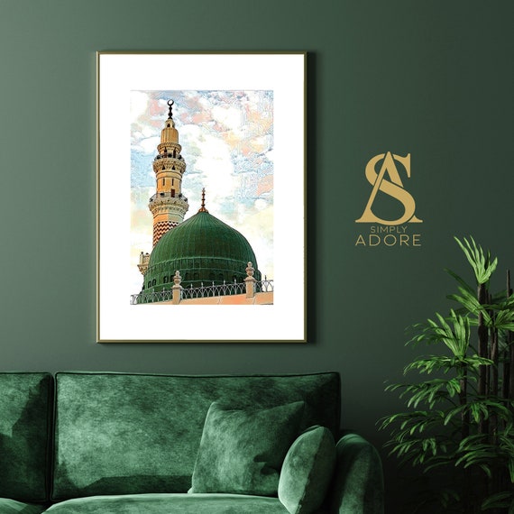 Masjid Nabawi Green Dome Art Print