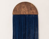 Bohemian Wall Art- fiber wall art- wall hanging- wall decor- wall art- large wall hanging- navy blue