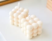Handmade Bubble Cube Candle, Decorative Soy Candle, 3x3 Bubble Candle, Decorative Candle, Soy Candle, Home Decor, Gift for Her, Geometric