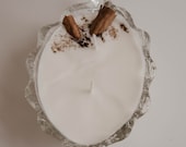 Vintage Glass Candle - soy candle - decorative candle - cinnamon chai candle - double wick candle