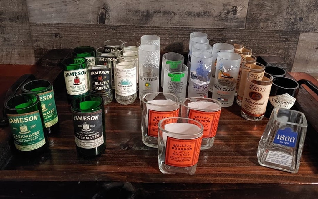 Shot Glasses, Barware, Shooters, Liquor Bottle Shot Glasses, Made From 50ml Shooters, Unique