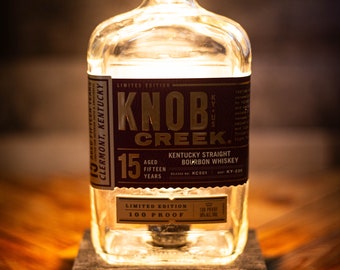 Bourbon Bottle lamp, gift for bourbon lover, gift ideas for him, bourbon gift ideas.