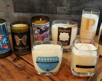 Soy candles, Bourbon Bottle Candles, gift ideas, unique gifts
