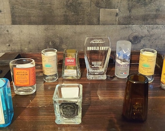 Upcycled Liquor Bottle Shot Glasses: Unique Barware Gift
