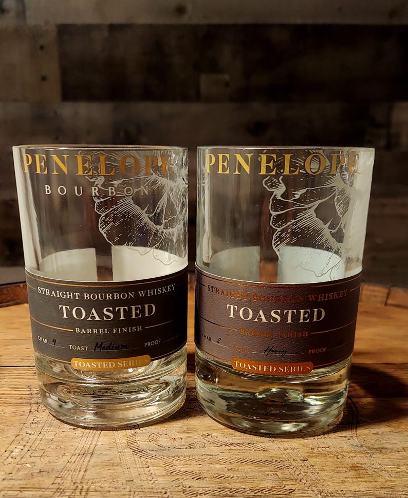 Eagle rare bourbon glasses Penelope Toasted