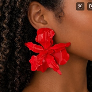 Pendientes florales llamativos de gran tamaño / Pendientes de botón con forma de flor escultural