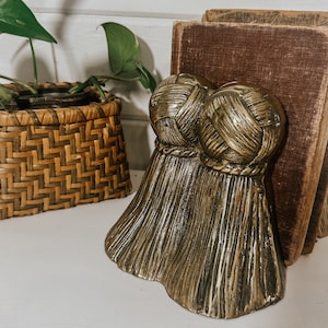 Vintage Brass Rope & Tassel Bookends Hollywood Regency
