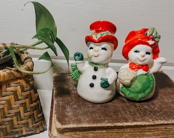 Vintage Snowman Salt & Pepper Shakers | Vintage Christmas Decor