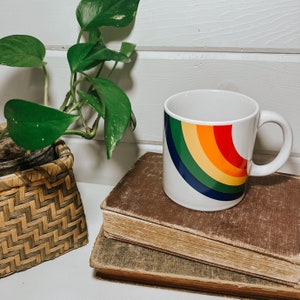 Vintage 1980s Rainbow Retro Coffee Mug |