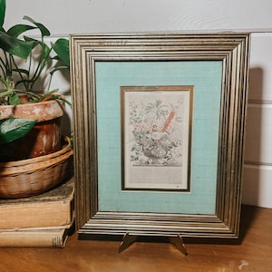 Vintage 12 Months of Flowers Robert Furber “December” Gold Framed Wall Hanging | Gallery Wall